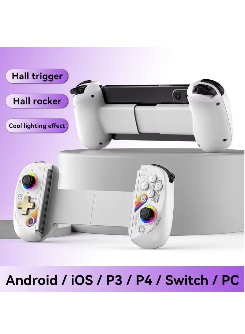 D8 Wireless Telescopic Game Controller Bluetooth-compatible 5.2 Extendable Game Console Joystick For Android iPhone Gamepad (Star White) - Image 1