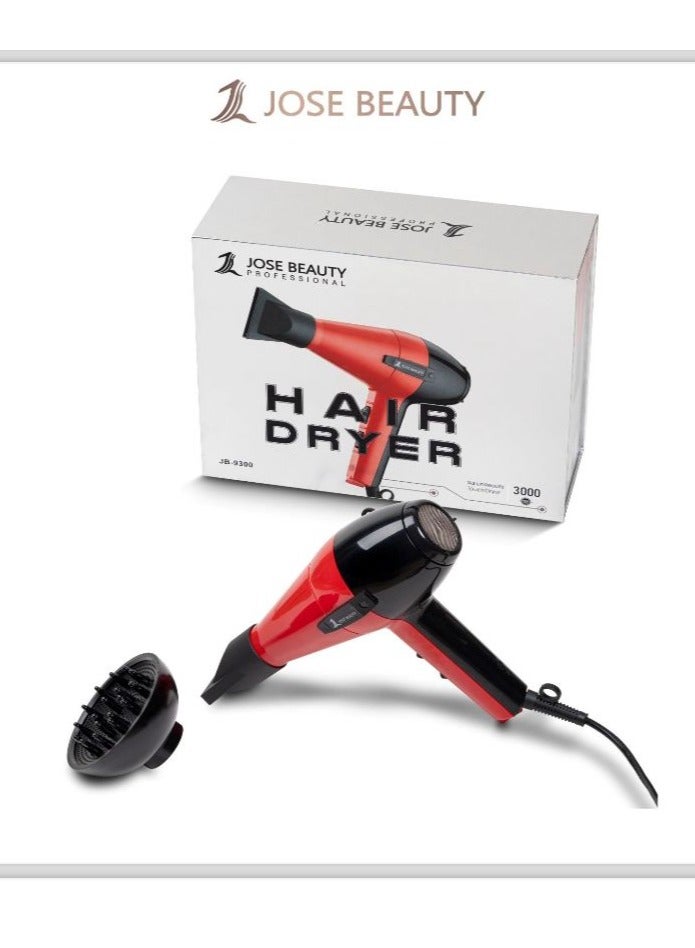 Jose Beauty Hair Dryer 3000 Watt Black White