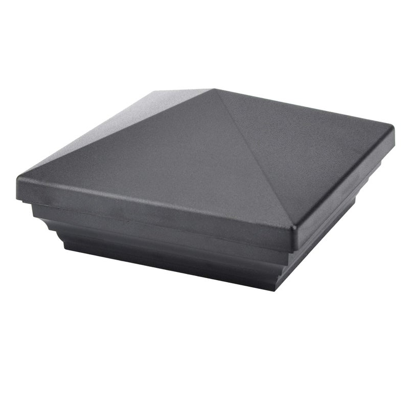 Myard ScrewFree Universal Fence Pyramid Top Cap fits Post 4 x 4 Inches Actual Post Size 35 x 35 Porch Handrail Railing Fence Qty 1 Black