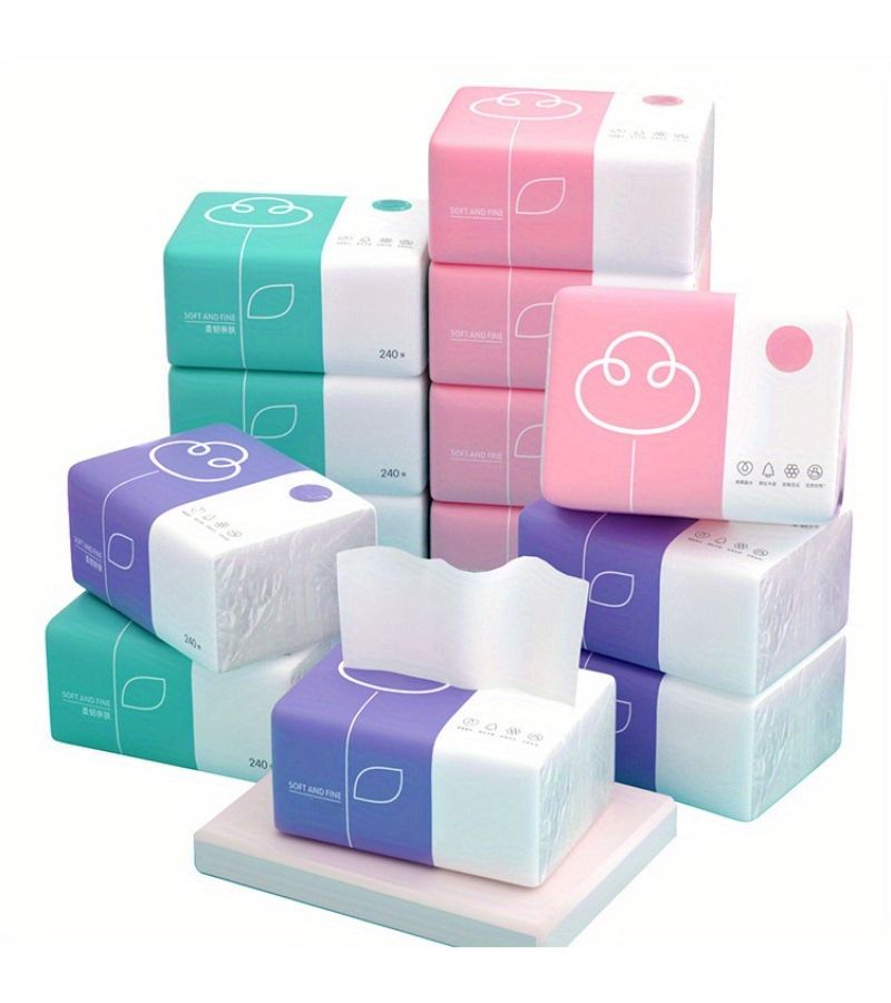 Random Color 6 Pack Premium 4 Ply Tissue Paper 240 Sheets Per Pack - Image 3