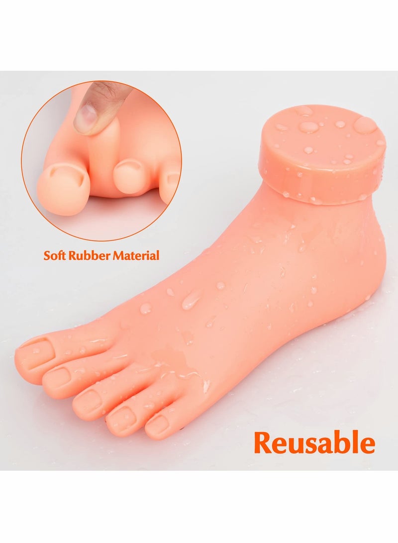 Excefore Practice Fake Foot Model, 1 Pair Flexible Feet mannequin for Nails, Fake Mannequin Legs Nail Foot for Acrylic Nails, Movable Soft Silicone Prosthetic Manicure Tool for Nail Art Training Display(L+R) - Image 5