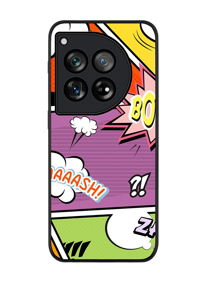 Stylizedd Rugged Black edge case for OnePlus 12R / OnePlus Ace 3 5G, Slim fit Soft Case Flexible Rubber Edges Anti Drop TPU Gel Thin Cover -  Comic Strip - Image 1