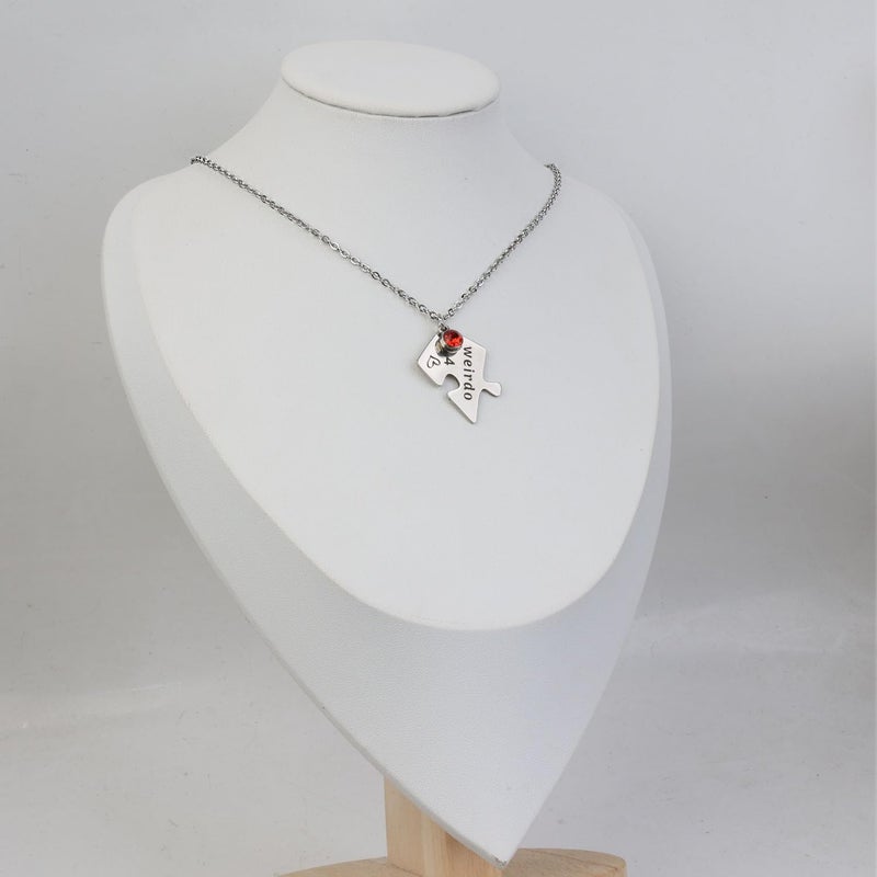 Ximerinf Weirdo 1 Weirdo 2 Weirdo 3 Weirdo 4 Necklace Heart Bff Necklace for 4 Best Friend Necklaces for 3 Sister Friendship Stainless Steel Jewelry (White 7) - Image 3