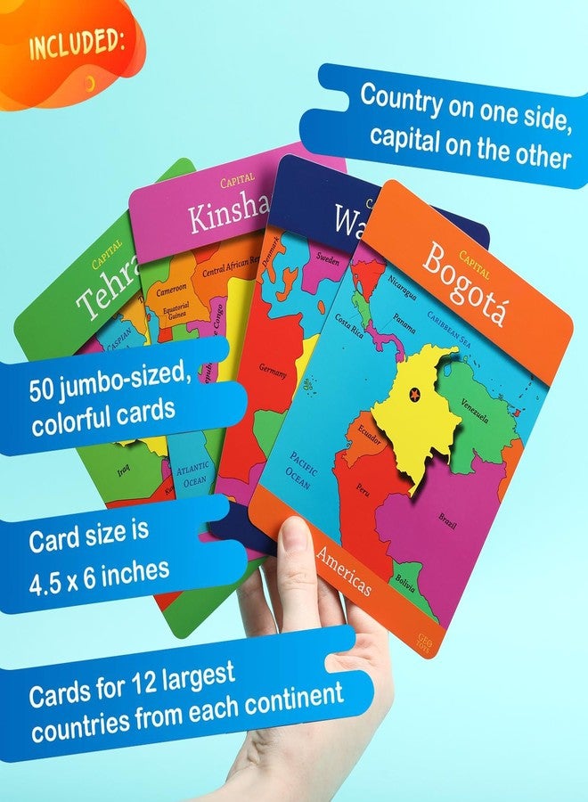 Geotoys GeoCards, Bundle of World & USA Flash Cards Geography Game, Kid Card Games for Families, Home, School & Travel - Fun Kid Games Ages 4 and Up - Image 5