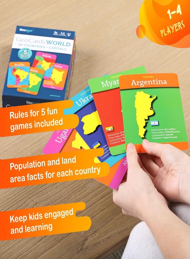 Geotoys GeoCards, Bundle of World & USA Flash Cards Geography Game, Kid Card Games for Families, Home, School & Travel - Fun Kid Games Ages 4 and Up - Image 3