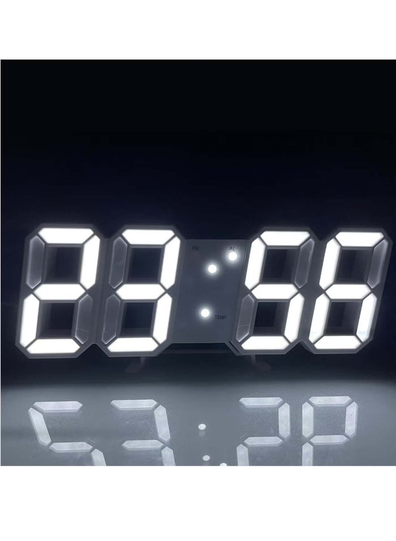 فياكين ساعة حائط رقمية ثلاثية الأبعاد بشاشة LED - منبه عصري للمنزل والمكتب - Image 1