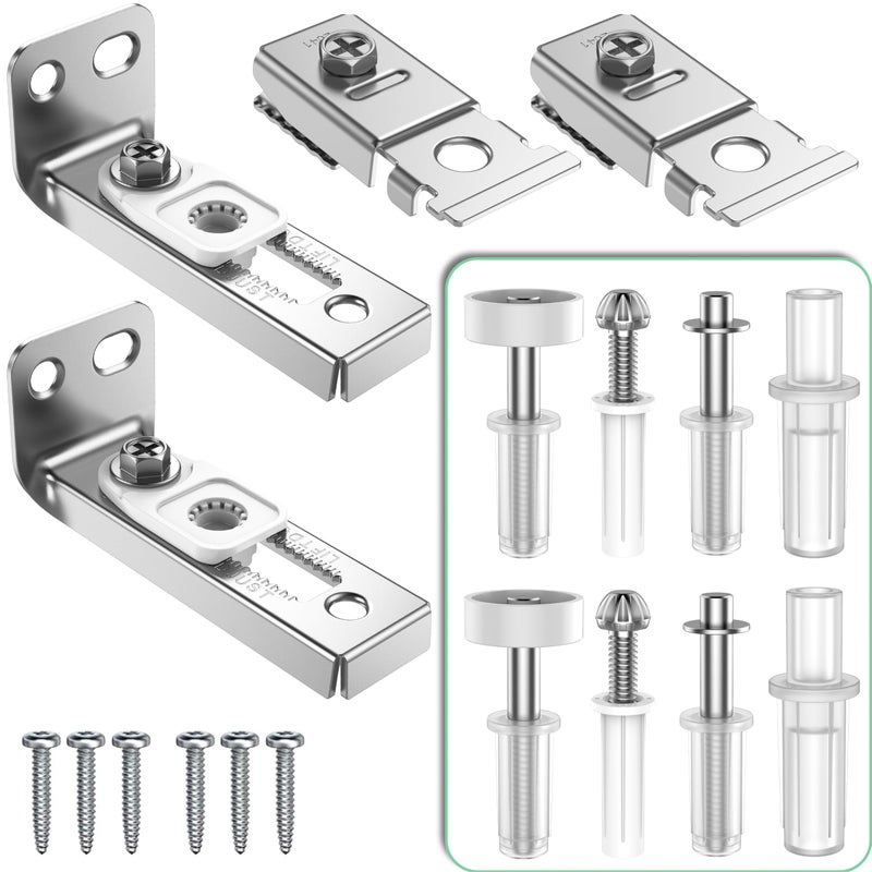 BUDONI Bifold Door Hardware Repair Kit - 2 Pack Bi-fold Sliding Closet Door Hardware Kit for 7/8" to 1" Track, Folding Pocket Door Replacement Parts Set Include Top Bottom Pivots Bracket and Guide Wheel - Image 1