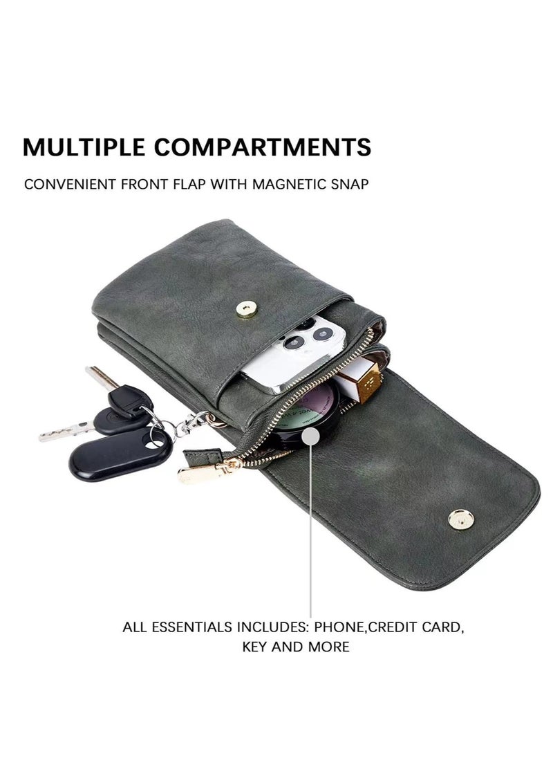 التمريض الجوي Skycare Small Crossbody Bags for Women Leather Cell Phone Purse Bag Wallet with Adjustable Strap  - Image 3