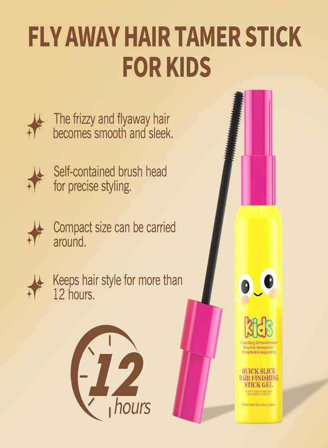 Gowwim Fly Away Stick for Hair, Quick Taming Slick Back Stick Natural and Safe Hair Slick Stick Long-Lasting Flyaway Hair Tamer Stick Hair Finishing Stick Hair Gel Stick for Kids Daily School Travel - Image 3