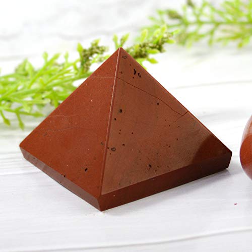 Crystu Natural Red Jasper Pyramid for Reiki Healing and Crystal Healing Stone Pyramid Size 30-35 mm (Color : Red) Pack of 1 pc - Image 1