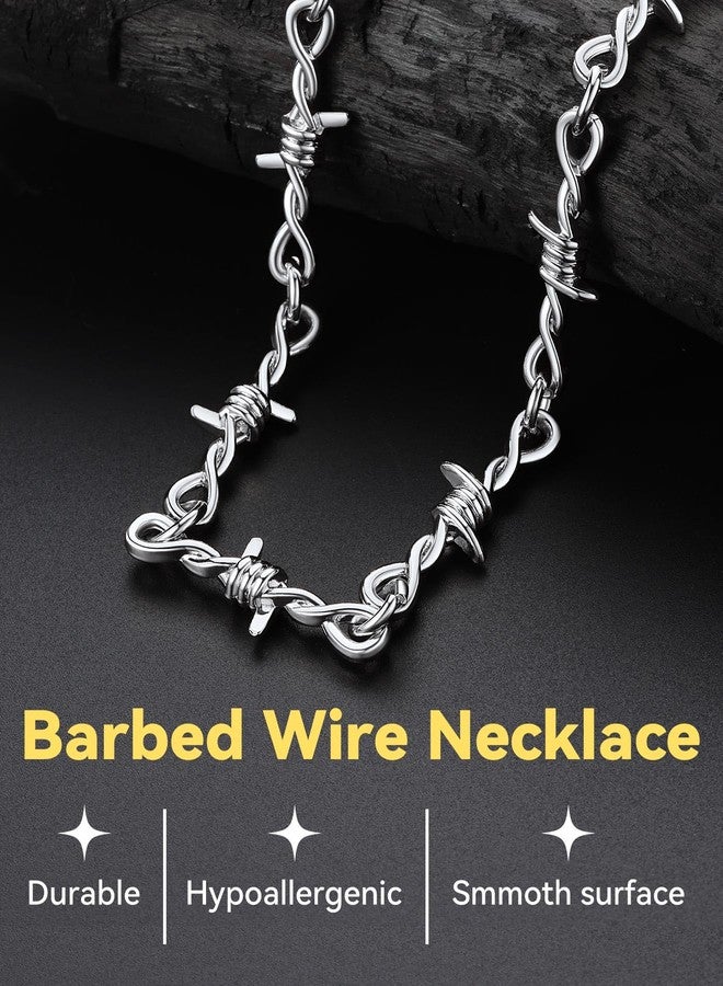 ChainsHouse قلادة رجالية من ChainsHouse، مصنوعة من الفولاذ المقاوم للصدأ، 6 مم، مزودة بقفل أمان على شكل شوكة، سلسلة قصيرة بنمط اللهب، مجوهرات هيب هوب روك، 18 بوصة، معدنية - Image 4