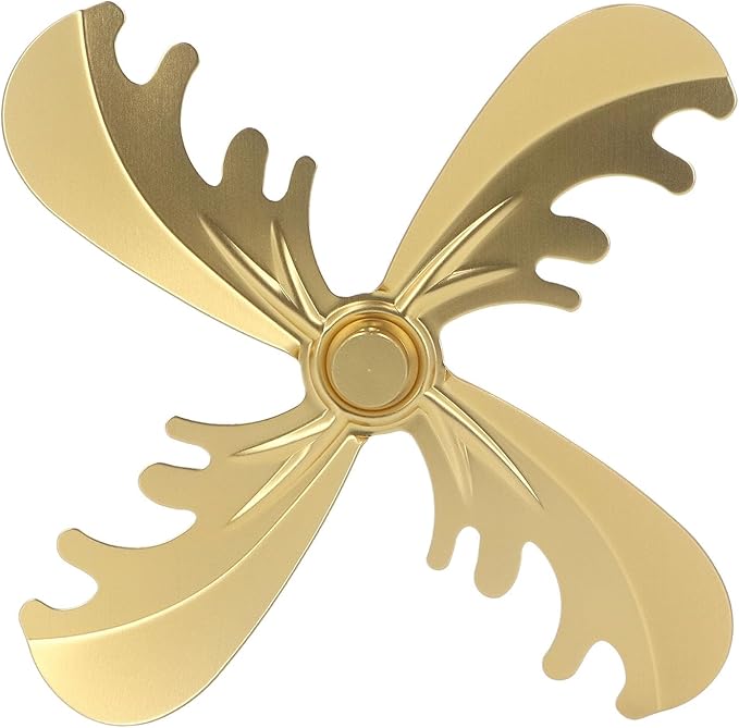 Gold Aluminum Alloy Wood Stove Fan Vane Wing 180mm Diameter Efficient Home Heating - Image 1
