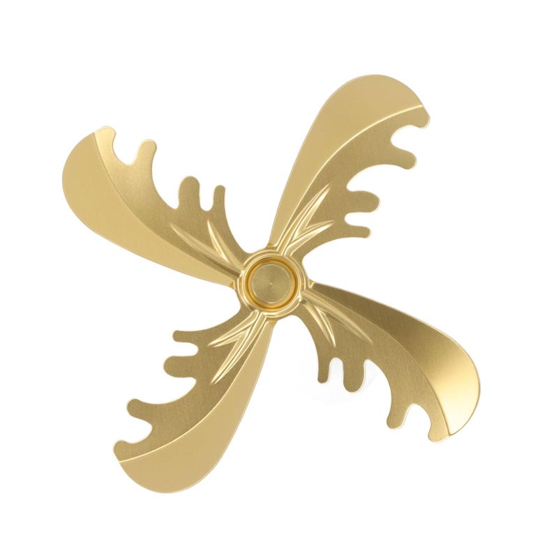 Gold Aluminum Alloy Wood Stove Fan Vane Wing 180mm Diameter Efficient Home Heating - Image 4