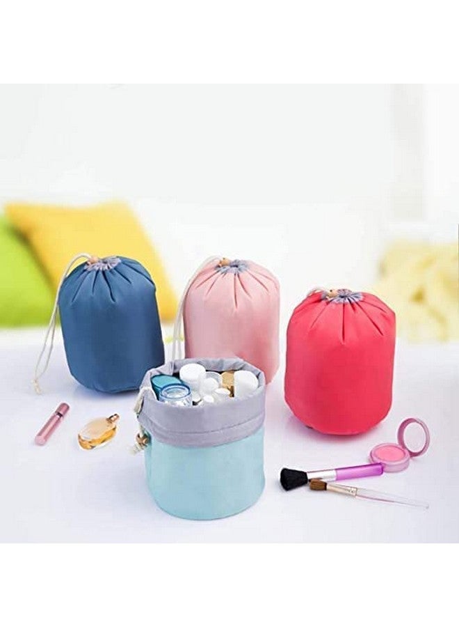 أم أس أيه حقيبة مستحضرات تجميل وحقيبة سفر دائرية على شكل برميل من MSA للنساء (نايلون) حقيبة للفتيات والنساء، مجموعة منظم برباط مقاوم للماء على شكل دائري (متعدد الألوان) عبوة من قطعة واحدة - Image 3