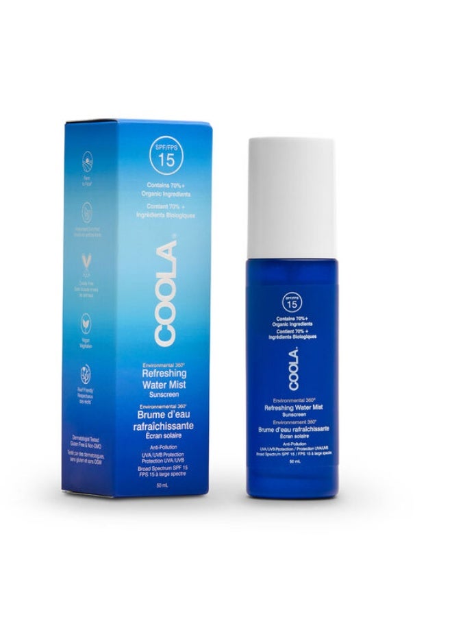 Coola SPF15 Organic Refreshing Water Mist Sunscreen  50ML - Image 1