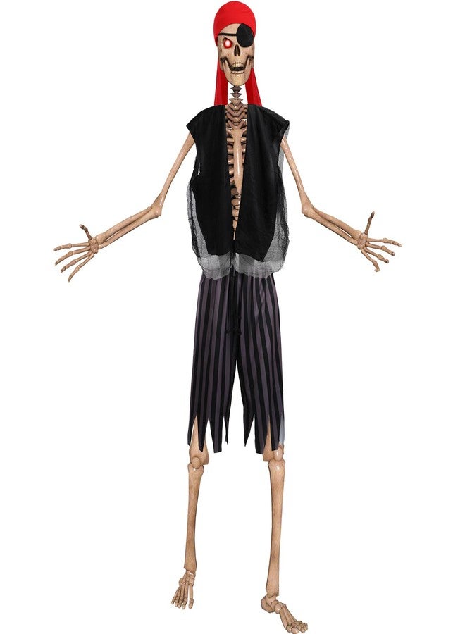 Cozypower 4 Pcs 12 ft Skeleton Outfits Accessories Giant Pirate Costume Set Halloween Skeleton Clothing Accessories for Garden Lawn Outdoor Halloween Decoration - Image 1