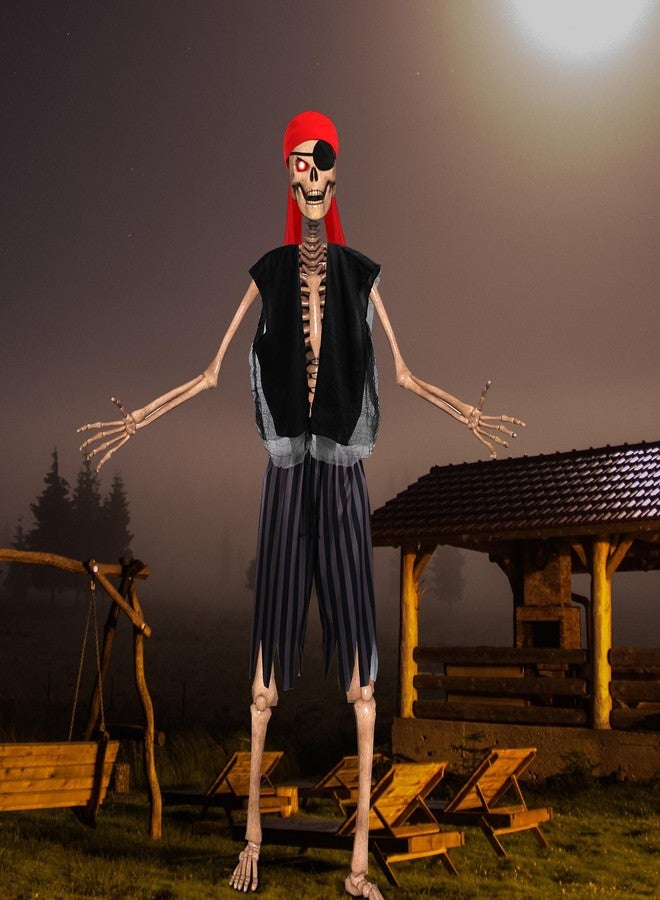 Cozypower 4 Pcs 12 ft Skeleton Outfits Accessories Giant Pirate Costume Set Halloween Skeleton Clothing Accessories for Garden Lawn Outdoor Halloween Decoration - Image 4