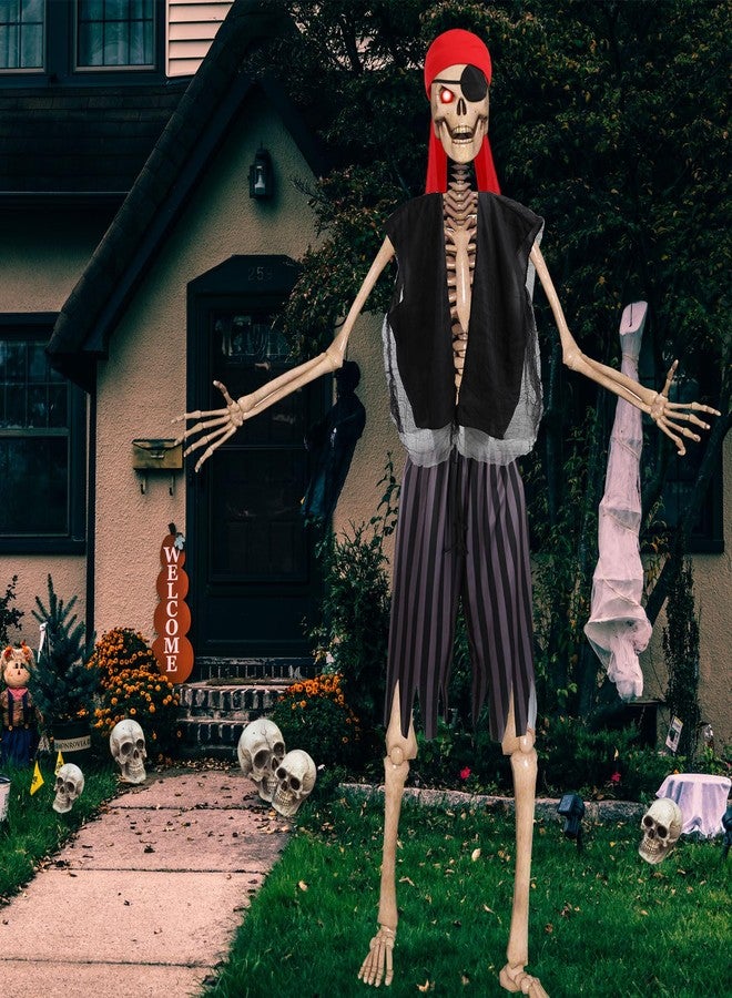 Cozypower 4 Pcs 12 ft Skeleton Outfits Accessories Giant Pirate Costume Set Halloween Skeleton Clothing Accessories for Garden Lawn Outdoor Halloween Decoration - Image 5