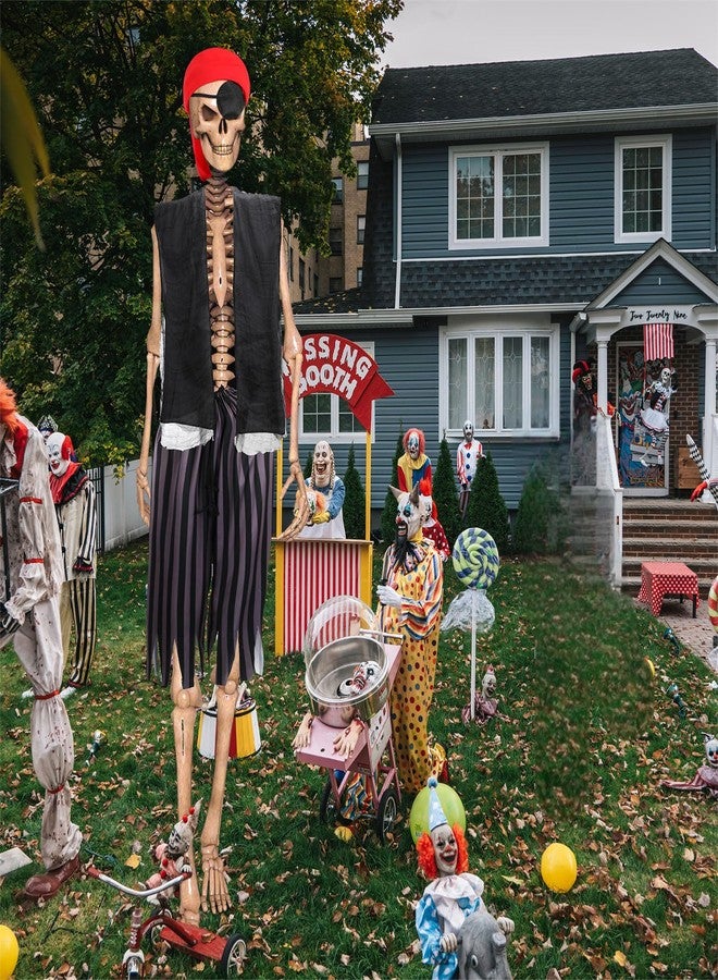 Cozypower 4 Pcs 12 ft Skeleton Outfits Accessories Giant Pirate Costume Set Halloween Skeleton Clothing Accessories for Garden Lawn Outdoor Halloween Decoration - Image 3