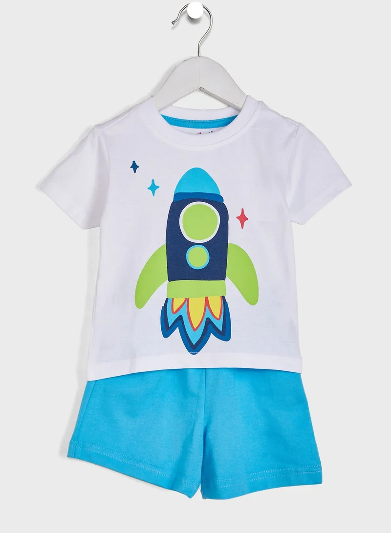 Nautinati Round Neck T-Shirt With Shorts