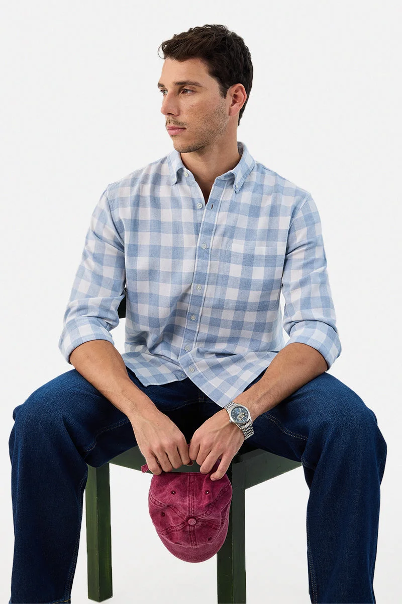 سنيتش Regular Fit 100% Cotton Checks Shirt