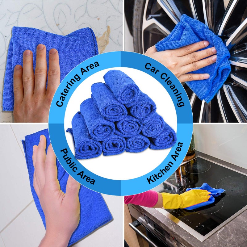 URAQT Microfibre Cleaning Cloths, 10 Pack Car Cleaning Cloths, Two-layer Thickened Microfibre Towels, Lint Free Super Absorbent Cleaning Towel for Household and Car Washing, Drying, Detailing, 30x30cm - Image 5