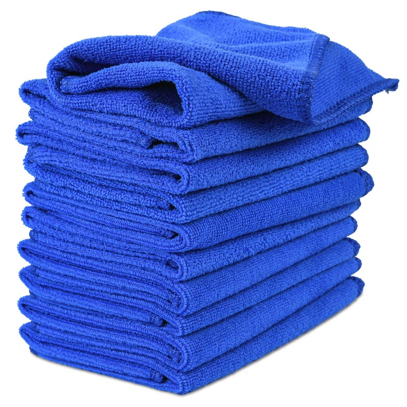 URAQT Microfibre Cleaning Cloths, 10 Pack Car Cleaning Cloths, Two-layer Thickened Microfibre Towels, Lint Free Super Absorbent Cleaning Towel for Household and Car Washing, Drying, Detailing, 30x30cm - Image 1