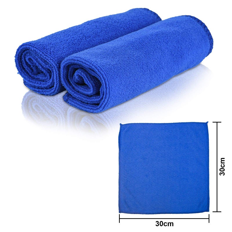 URAQT Microfibre Cleaning Cloths, 10 Pack Car Cleaning Cloths, Two-layer Thickened Microfibre Towels, Lint Free Super Absorbent Cleaning Towel for Household and Car Washing, Drying, Detailing, 30x30cm - Image 2