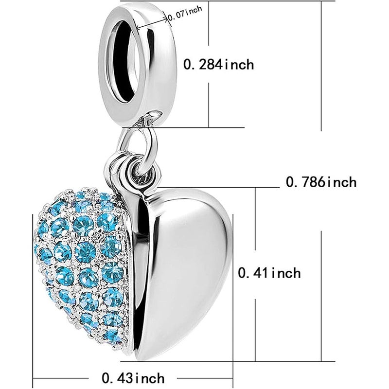 KunBead Daughter Heart I Love You Birthstone Dangle Charms for Bracelets Necklace Birthday Gift for Women Girls - Image 3