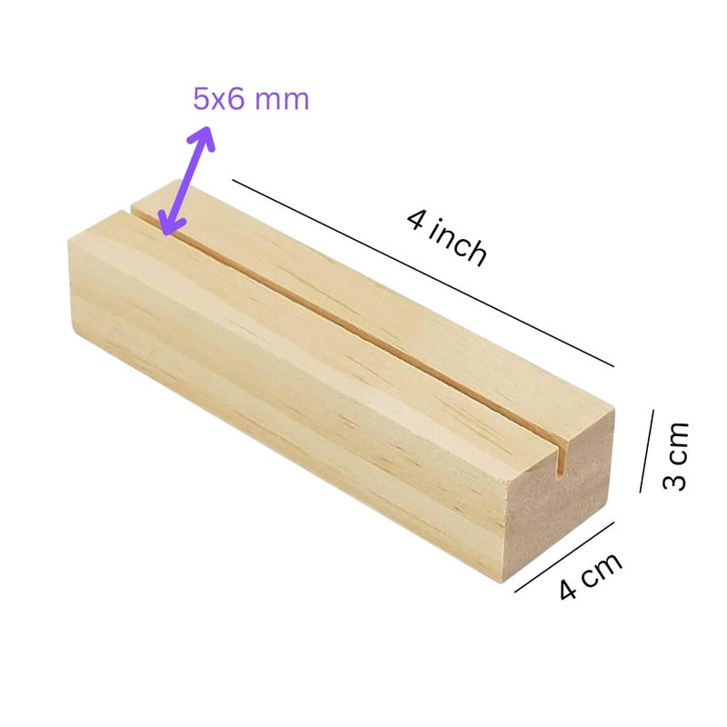 Oswaal Wood Crafts Card Holders , Table Number Holders, Wood Photo Holders, Wedding Party Table Name, Surprise Card Holder, Tabletop Home Party Office Decoration. (12 pc) - Image 2