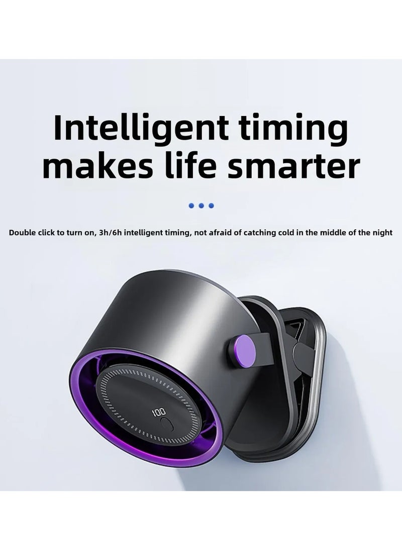 New mini leafless fan that can be fixed hung or clipped easy to handle midsummer wind speed 100 multi-angle adjustment intelligent timing suitable for multiple scenes long battery life