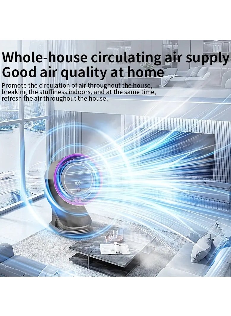 New mini leafless fan that can be fixed hung or clipped easy to handle midsummer wind speed 100 multi-angle adjustment intelligent timing suitable for multiple scenes long battery life