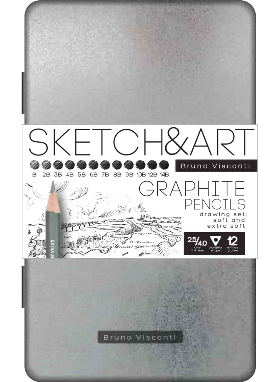 Bruno Visconti Sketch Sketch&art Graduated Pencil Set of 12 B-14B N:21-0066 