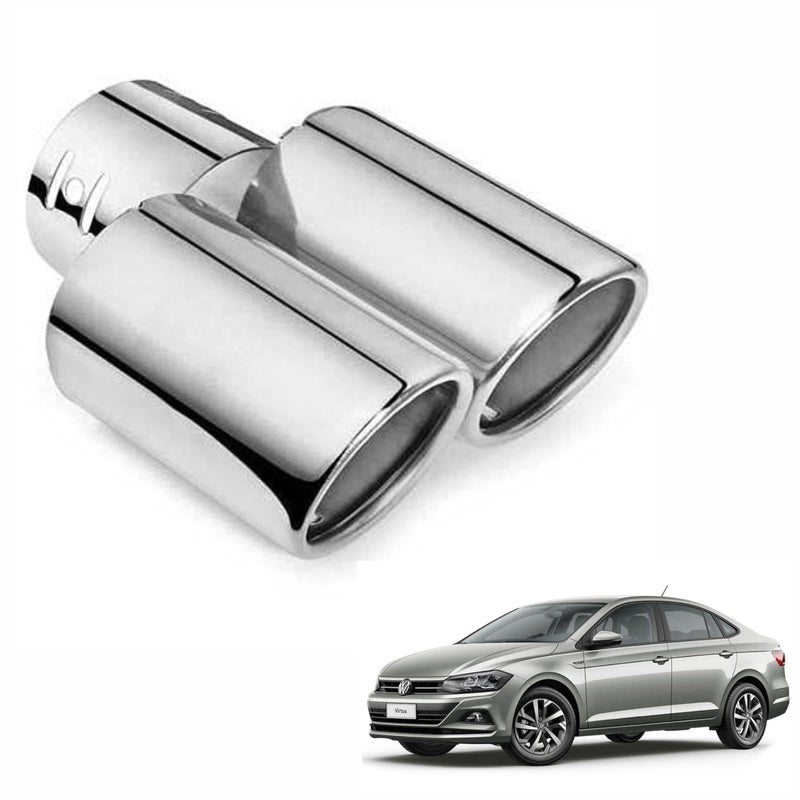 Asryd Dual Silencer Exhaust Tip Pipe Rustproof Stainless Steel Muffler Tail End Outlet 1Pcs For Volkswagen Virtus - Image 5