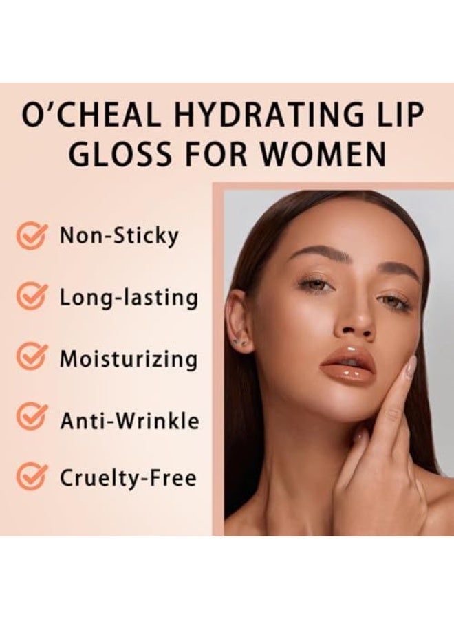 OCHEAL Lip Gloss for Women, Hydrating Tinted Lip Balm, Natural Glossy Sheer Lip Stain, Lightweight, Plumping, Non Sticky, Long-Lasting, Anti-Wrinkle Lip Butter, Cruelty-Free & Vegan - Image 2