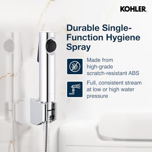 Kohler Cuff 98100IN-CP Health Faucet for Toilet | Hygiene Spray with 1.2 m Metal Hose & Holder | Single Switch Easy Grip | Rust-Resistant | G13 Thread | Chrome Finish | 3 Year Warranty - Image 4