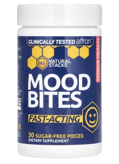 Natural Stacks Mood Bites Citrus Peach 30 SugarFree Pieces 
