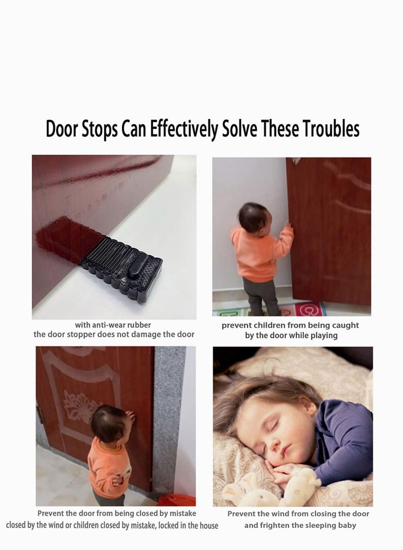 Door Stopper Rubber Wedge - Sturdy and Stackable Stoppers Slip-Resistant Stop Works on All Floor Surfaces The Tiles, Carpet, Wood Laminate Floor, 10 Pack  - Image 4