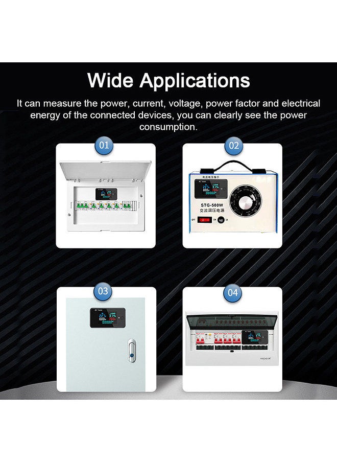 AC Dual Voltage Digital Tester 0-500V Voltmeter 0-100A Ammeter Professional Electricity Power Test Meter Electrician Consumption Monitor Tools