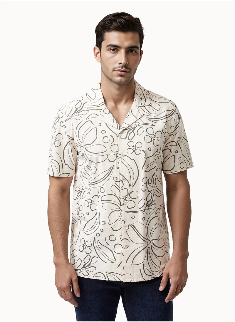 French Connection Regular Viscose Blend Collared Neck Shirt