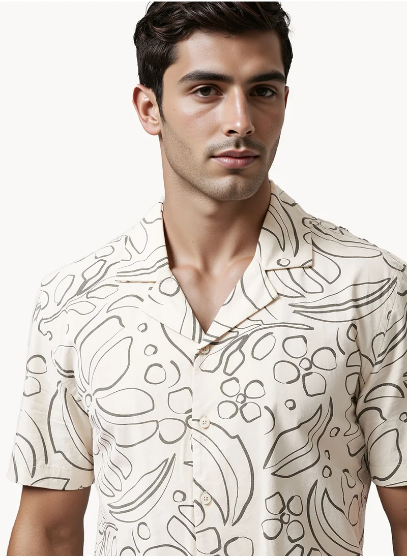 French Connection Regular Viscose Blend Collared Neck Shirt