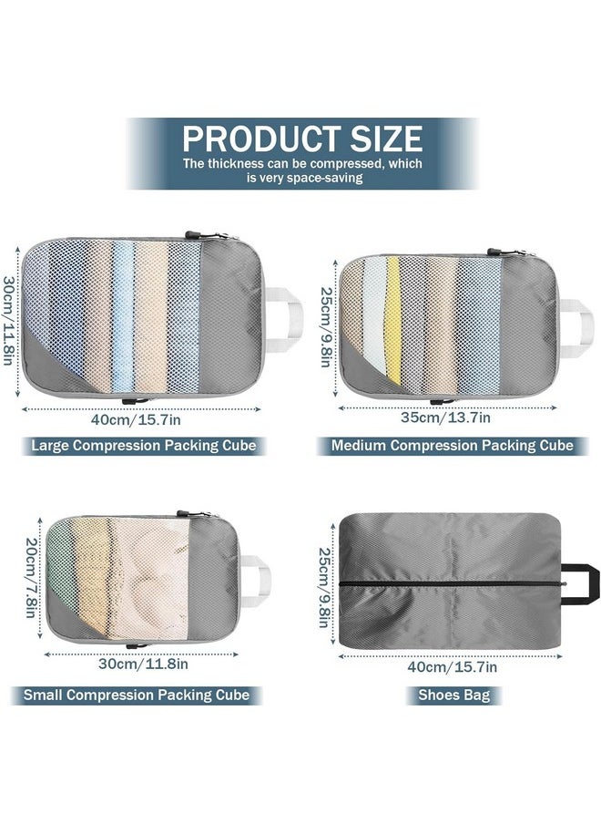 HOUSE OF QUIRK House of Quirk Polyester Compression Packing Cubes For Travel, 4 Set Packing Cubes Travel Organizer Compressible Travel Essentials Packing Organizers Travel Essentials (Black)  - Image 5