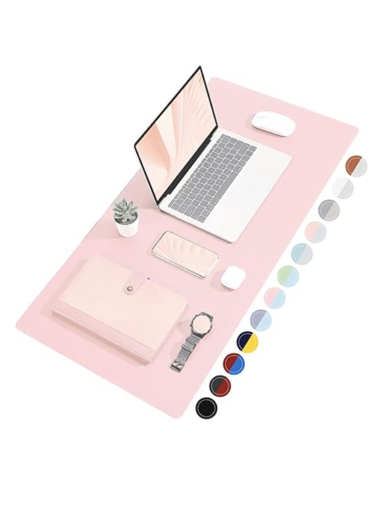 Mouse pad,Dual Sided Desk Pad, Large Desk Mat, Waterproof Desk Blotter Protector Mouse Pad, Leather Desk Pad Large for Keyboard and Mouse (40*80CM, Blue/Pink) - Image 1
