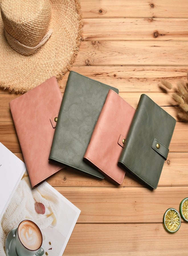 WONDERPOOL Leather Journal Dotted Paper Refillable Writing Binder Notebook - Leather Spiral Diary with Inner Organizer Pockets for Man and Woman (Green, A5) - Image 4