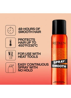 REDKEN Redken Spray Smooth Anti Frizz Hair Spray | Frizz Control and Heat Protection | Instant Smoother | With Citric Acid | Paraben, Sulfate & Silicone-Free| 7.5 Oz  - Image 3