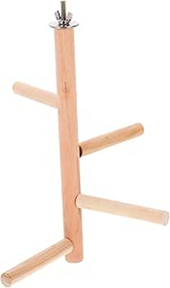Natural Bird Perch Stand Platform for Parrots Cage Exercise Play Fun Activity - Image 1