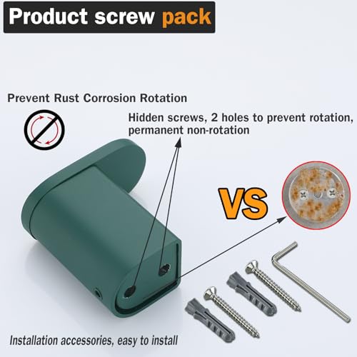 RANDOM Dark Green Towel Hooks for Bathrooms Round Shower Hooks SUS304 Stainless Steel Wall Mount Coat Hooks960268DKG - Image 3