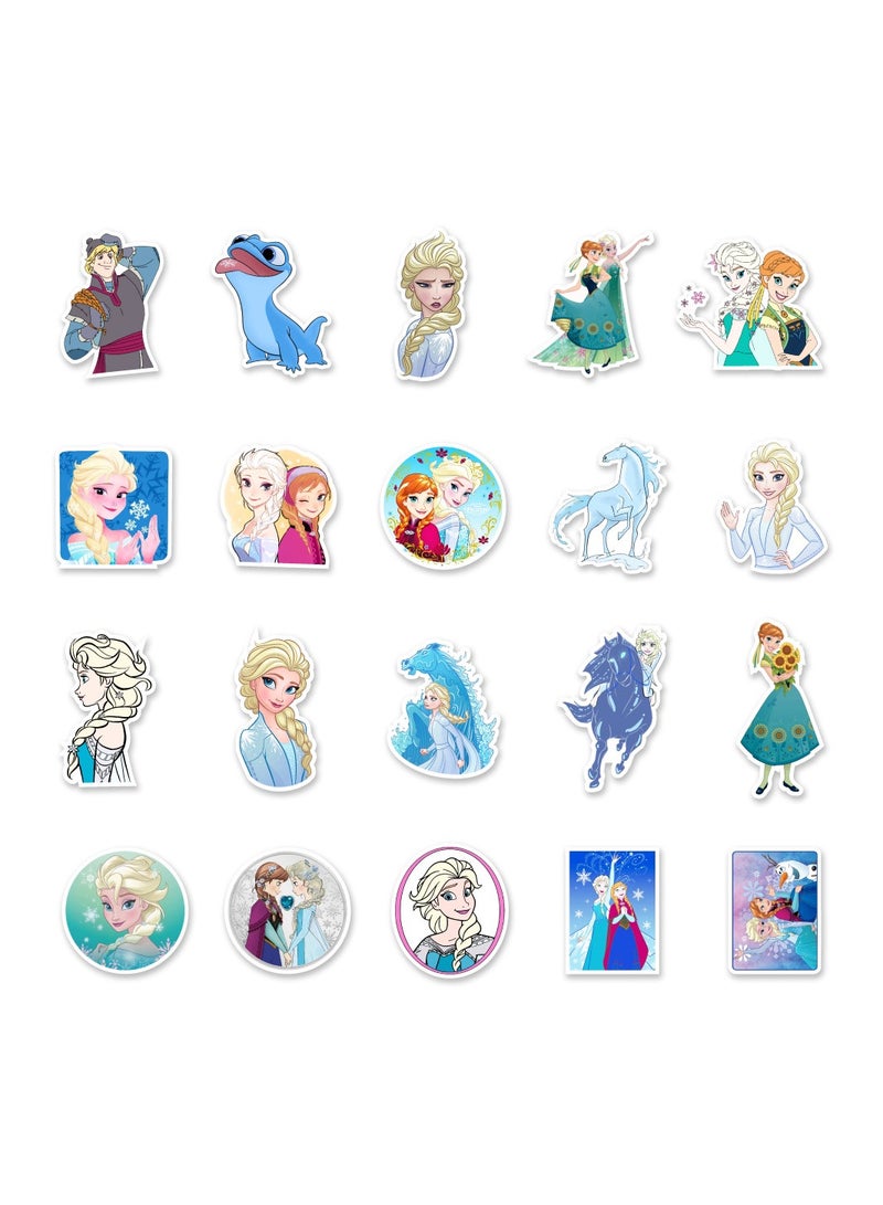 50-Piece Frozen Elsa Anna Princess Stickers Waterproof Cartoon Vinyl Stickers for Laptop - Image 3