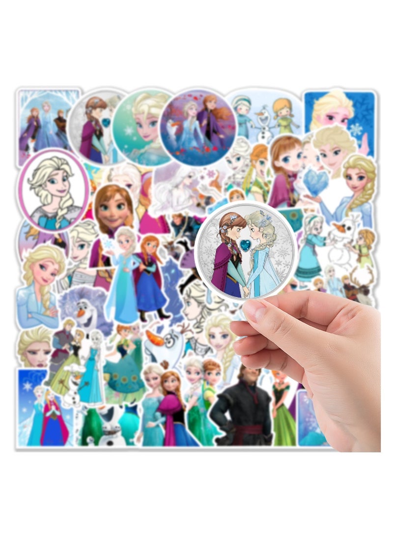 50-Piece Frozen Elsa Anna Princess Stickers Waterproof Cartoon Vinyl Stickers for Laptop - Image 5