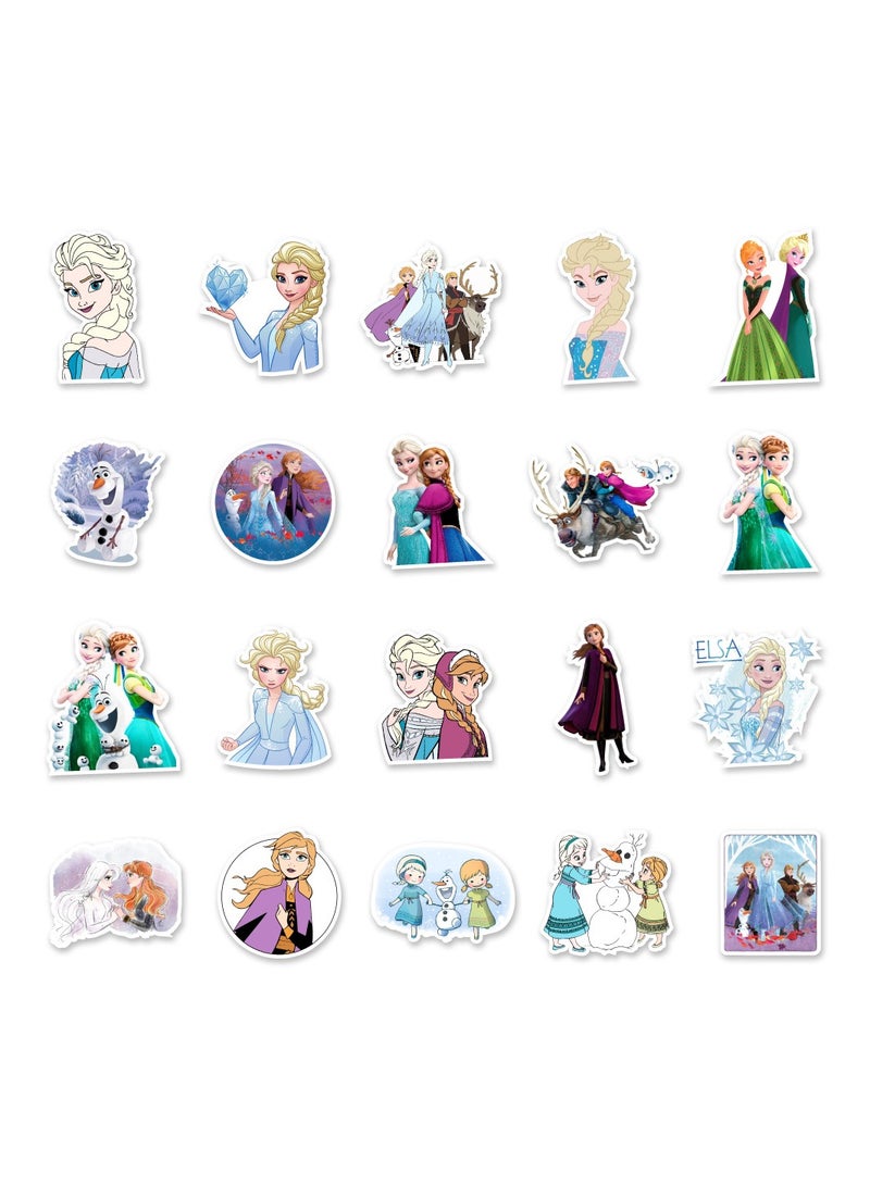 50-Piece Frozen Elsa Anna Princess Stickers Waterproof Cartoon Vinyl Stickers for Laptop - Image 4